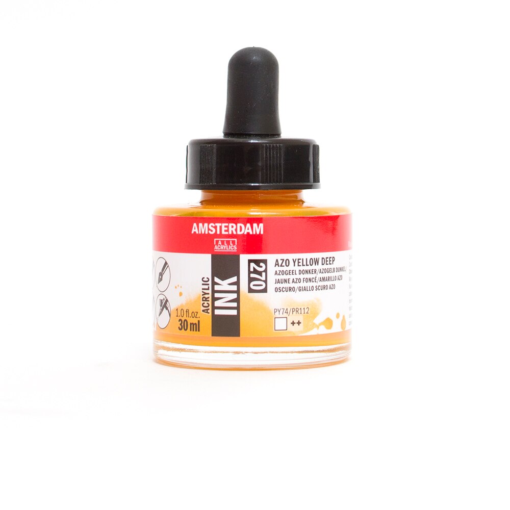 Amsterdam, Ink, Acrylic, Art & School, Acrylic, 30ml, 266260, Azo Yellow Deep